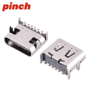 Conector Hembra Tipo C 6P SMD Empotrado Horizontal con Abrazadera para Carga y Datos L7.35 - Product Image 2