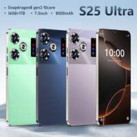 Smartphone Ultra Portabel S25 5G Grosir Langsung Tanpa Kunci 16GB+1TB Dual SIM Ponsel dengan CPU Decacore untuk Gaming Cerdas