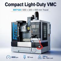Nouvelle machine de fraisage CNC VMC à broche verticale simple SHANDONG HUAWEI, avec Linearway Dro Mini XK7124 de Taïwan, capacité de 12 outils, légère