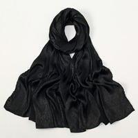 Premium malaisie Satin Tudung Hijab islamique voile foulard froissé couleur unie Satin crêpe écharpe femmes musulmanes châle Wrap