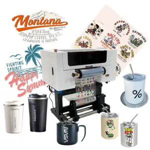 Hot sale all in one 30cm 60cm a3 a1 uv dtf sticker gifter sticker printer machine for metal glass plastic