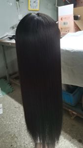 Perruque <span class=keywords><strong>m</strong></span>édicale sans colle en cheveux humains Remy chinois, base en soie 5x5 pouces, nouée à la main, pour femmes souffrant d'alopécie, avec bonnet en silicone - Product Image 4