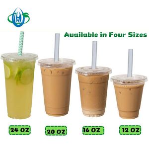 20 24 32oz tazze usa e getta stampate personalizzate Ice Coffee Water Wine Beer Milkshake Glasses Clear Pp Pet Plastic Beverage Boba Tea - Product Image 4