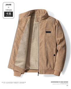 Veste <span class=keywords><strong>d</strong></span>écontractée doublée en polaire pour l'automne et l'<span class=keywords><strong>hiver</strong></span>, nouveau design en velours côtelé, veste épaisse <span class=keywords><strong>d</strong></span>'<span class=keywords><strong>hiver</strong></span> pour <span class=keywords><strong>homme</strong></span>, veste varsity - Product Image 5