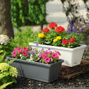 Nouveau Bac de plantation rectangulaire en plastique épaissi, simple, respirant et translucide, <span class=keywords><strong>pour</strong></span> balcon familial, idéal <span class=keywords><strong>pour</strong></span> les fleurs - Product Image 1