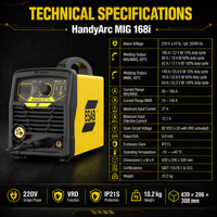 Nouvelle soudeuse à inverter ESAB MIG168i 160A 220V monophasée 3-en-1 MAG MMA 0,8 mm 100 % cycle de travail IP21S pour la maintenance et les travaux structurels