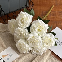 Fabrik preis 9-Kopf rote Rosen künstlicher Gartens trauß für Muttertag Weihnachten Neujahr oder chinesisches Neujahr