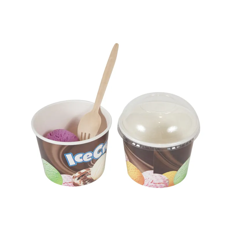 Descartável Eco-Friendly Personalizado Impresso Embalagem Ice Cream Paper Cups