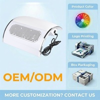 Collecteur de poussière d'ongles professionnel à 3 ventilateurs, aspirateur de manucure à forte aspiration, logo personnalisé, 110/220V, CE/ROHS, commande en gros pour salons (US/UE)