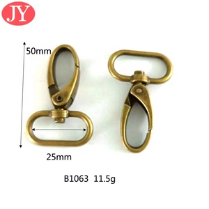 जियांग हैंडबैग चमड़े के थोक सामान पार्ट्स धातु स्नैक हुक स्लाइडर बकल - Product Image 4