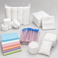 Kit/Ensemble de préparation dentaire jetable certifié CE/ISO avec rouleaux de coton, éponges de gaze, bavoir et éjecteur de salive, boules de coton