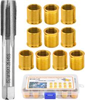 Kit de réparation de filetage de bougie d'allumage M14x1.25, ensemble de 11 inserts et tarauds M14x1.25, kit de réparation de filetage de bougie d'allumage avec 10 inserts et 1 taraud