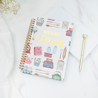Livre de recettes en spirale à couverture rigide avec impression personnalisée planificateur quotidien hebdomadaire mensuel Journal carnet famille cuisinier planificateur de repas A5