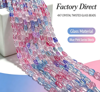 Perles en verre cristal rectangulaires torsadées à facettes, en stock direct usine, fournitures de bricolage pour bracelets, colliers et bijoux