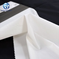 Tissu de Mariée Satin Brillant Ivoire 50D, 44% Polyester, 48% Nylon, 8% Spandex, Teint Uni, Transparent, Tissé pour Robes de Mariée