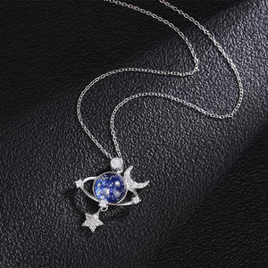 Collar de Lujo Ligero con Colgante de Estrella, Luna, Zirconia, Espacio, Universo y Planeta, Collar de Tierra para Hija - Product Image 4