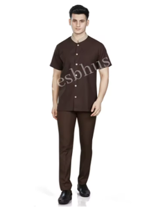 Chaqueta de Chef Unisex Vesbhusha de Manga Corta con Estampado Digital, Cierre de Botones Negros, Detección de Agujas, Uniforme para Restaurante y Bar - Product Image 2