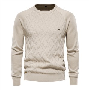 Suéter de Punto para Hombre, Otoño-Invierno 2025, 100% Algodón, Anti-Pilling, Alta Calidad, <span class=keywords><strong>Color</strong></span> Sólido, para Uso Casual y de Oficina - Product Image 5