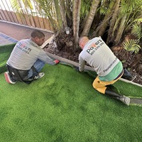 10F-300 Clôture décorative murale en gazon artificiel durable de 10 mm d'épaisseur pour intérieur/extérieur, jardin et aménagement paysager, fabriquée en plastique de 15 mm