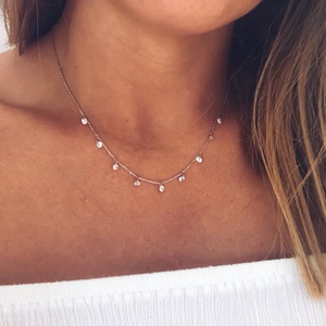 Collar de Plata de Ley S925 ROXI Gold, Collar de Clavícula con Diamantes Apilados de Lujo, Collar de Plata para Mujer - Product Image 2