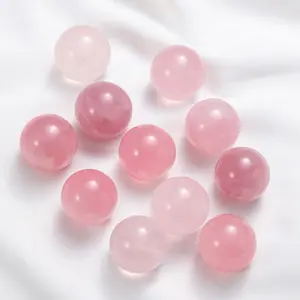 Atacado de 3cm energia natural de cura divinação mágica rosa cristais esfera quartz