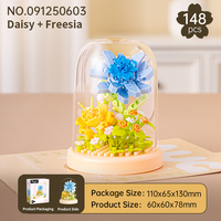 Ensemble de blocs de construction personnalisés OEM Daisy Freesia, jouets botaniques DIY, fabricant de briques, modèle de bureau sous dôme en verre