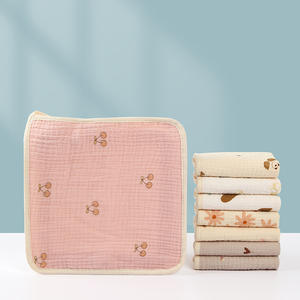 Ucuz yumuşak emici yüz havlusu Muslin bebek keseler karikatür yenidoğan için % 100% pamuk pembe bebek yıkama bezleri - Product Image 1