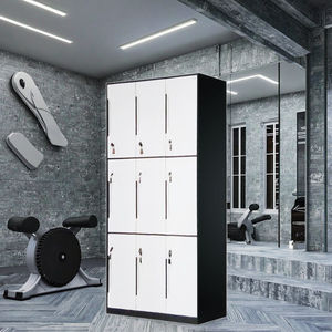 CHNSMILE OEM Armoire de rangement minimaliste en acier à trois portes/neuf portes Casier à manteaux et chaussures pour employés avec clés - Product Image 6