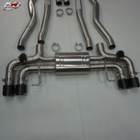 Système d'échappement arrière en acier inoxydable KM Performance avec valve pour BMW M8 F91 F92 S63 4.4T V8, embouts en carbone, mise à niveau Catback