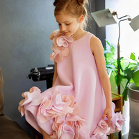 Robe de Fête pour Filles Sans Manches Coupe Trapèze Élégante de Vacances Robe de Cérémonie pour Enfants Robe de Bal d'Anniversaire de Performance pour Filles Junior