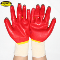 Gants de protection Suncend Safety Grip, en coton tricoté, avec paume enduite de latex, paume en caoutchouc et doigts entièrement recouverts, gants de travail