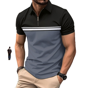 Polo respirant à manches courtes, uni, décontracté, col boutonné, léger, tissu doux, coupe ajustée, unisexe - Product Image 1