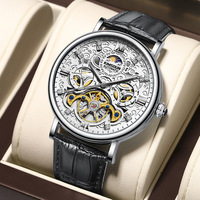 Jam Tangan Mekanik Tourbillon Ukiran Berkualitas Tinggi Baru untuk Pria, Jam Tangan Otomatis Tahan Air Bergaya Mewah untuk Bisnis