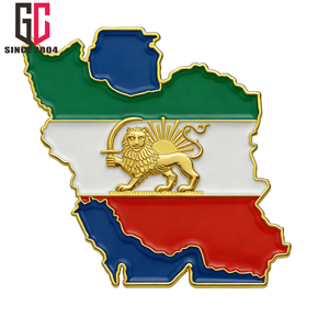 12 Yıllık Fabrika Üretimi Özel Metal Emaye Rozetler İran Haritası Yaka İğnesi Aslan ve Güneş Bayrağı İran Gururu Hediye Rozeti Altın Kaplama - Product Image 4