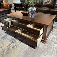 Meubles de salon personnalisables Villa européenne de luxe hôtel buffet vintage haut de gamme Italie ensemble de tables basses en bois antiques