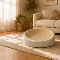 Lit grattoir ovale moderne pour chat, en sisal tressé, résistant à l'usure, pour salon