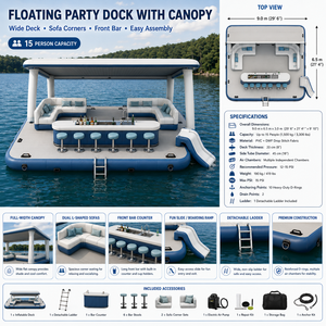 Plataforma Flotante Inflable Resistente Tipo <span class=keywords><strong>Castillo</strong></span> para Agua, para Resort, <span class=keywords><strong>Marina</strong></span>, Lago, Suministro al por Mayor, Pedidos de Exportación B2B - Product Image 4