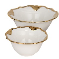 Nouvel ensemble de vaisselle de luxe en céramique, assiettes profondes en porcelaine à bord doré pour soupes et poissons, idéal pour les fêtes et les cadeaux, porcelaine élégante