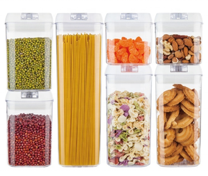 Citylife Home Clear Air Tight Easy Open Lids Cereal Seal Pot Dry Food Storage Containers for Pantry Organization