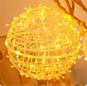 Lampu gantung bola rotan 40cm, lampu bola rotan gantung untuk dekorasi Natal, lampu pohon luar ruangan - Product Image 6