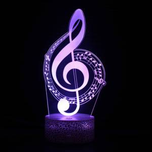 Lampe de nuit créative 3D Illusion-Music Note Series Lampe de <span class=keywords><strong>table</strong></span> en acrylique avec contrôle tactile 7 couleurs, un cadeau magique - Product Image 1