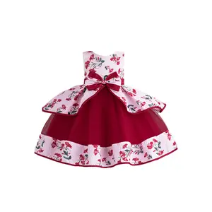 公主生日穿幼儿儿童礼服碎花女孩连衣裙派对礼服非洲儿童服装女婴服装设计