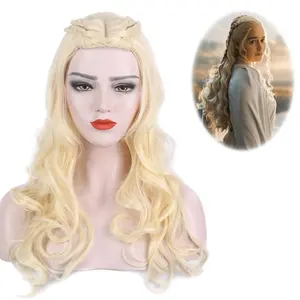 Game Of Thrones Cosplay Wig Dragon Mother Queen Long Curly Braid 613 Wig For Halloween