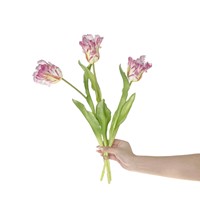 Bouquet de 3 tulipes artificielles effet naturel, fleurs en caoutchouc souple pour décoration de maison et de mariage