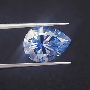 Pear Cut Gemstone Small Size Blue GH VVS Loose Diamond Moissanite Jewelry Stones Wholesale Per Ct Price