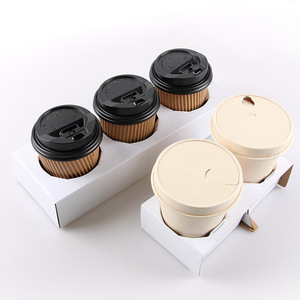 Disposable Coffee <strong>Cup</strong> Holder Milk Tea <strong>Paper</strong> <strong>Cup</strong> Holder Beverage Juice Fixing Base <strong>2</strong> <strong>Cup</strong> <strong>Paper</strong> Holder - Product Image 4
