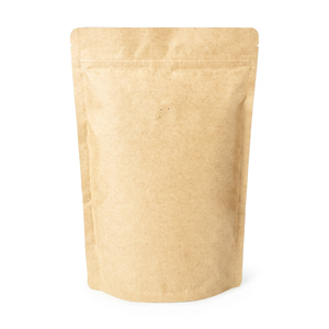 Sachet Doypack en papier kraft refermable et ventilé avec fermeture thermoscellable pour café ou snacks - Product Image 1