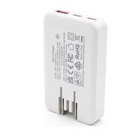 Chargeur GaN ultra-plat 30W 45W 3 ports 2 USB C USB A PD Charge rapide Adaptateur mural Prise de voyage pour iPhone Samsung