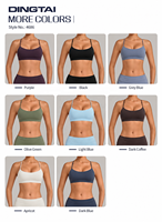 Soutien-gorge de sport croisé Dingtai pour femme, dos ouvert, coussinets amovibles, ourlet élastique, faible impact, couleur unie, cyclisme