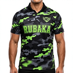Polo personnalisé noir camouflage, anti-humidité, haute performance, uniforme de golf, manches courtes, vêtements de sport, OEM ODM, vente en gros - Product Image 1